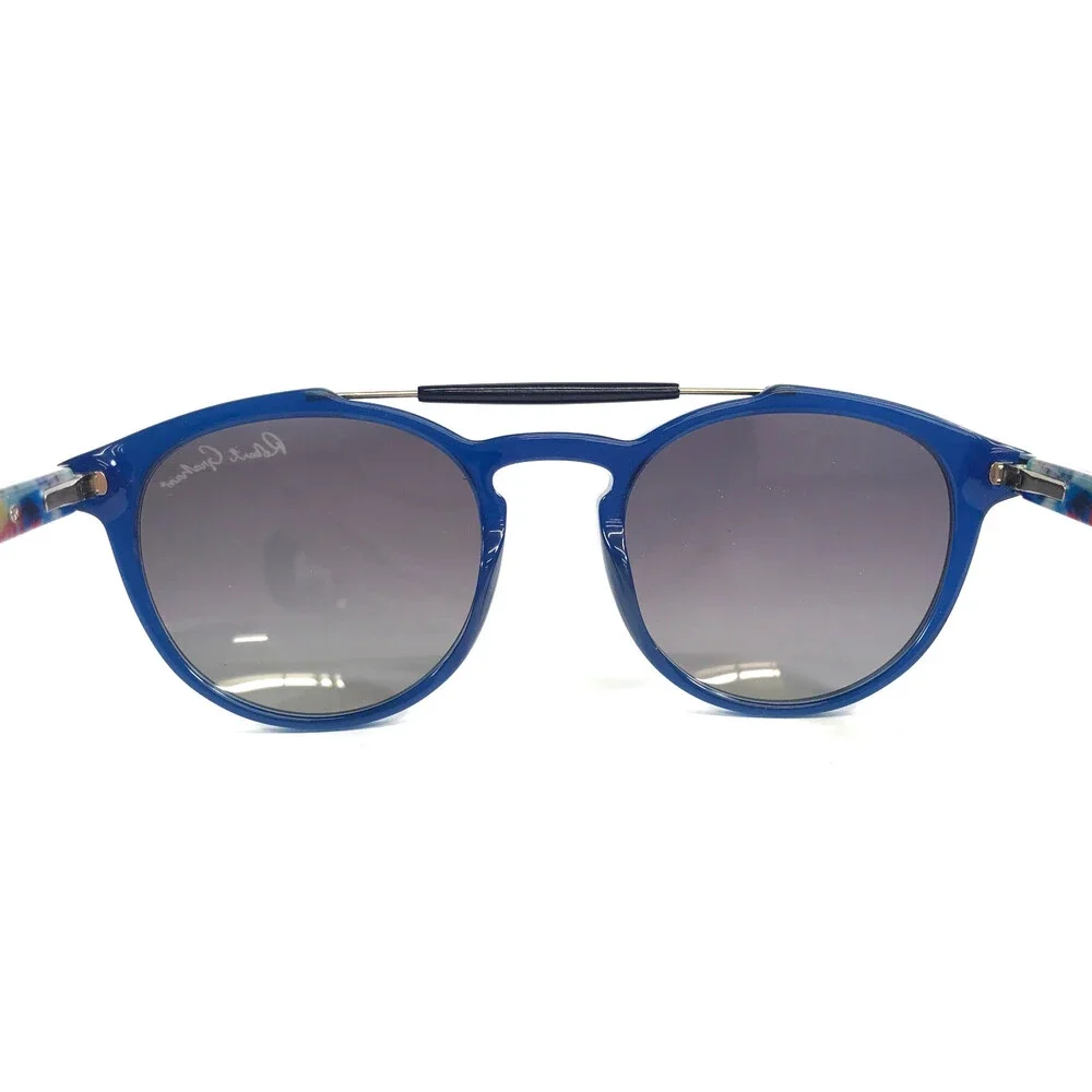Robert Graham Sunglasses OLIVER BLU Blue Round w/ Gradient Gray Polarized Lenses